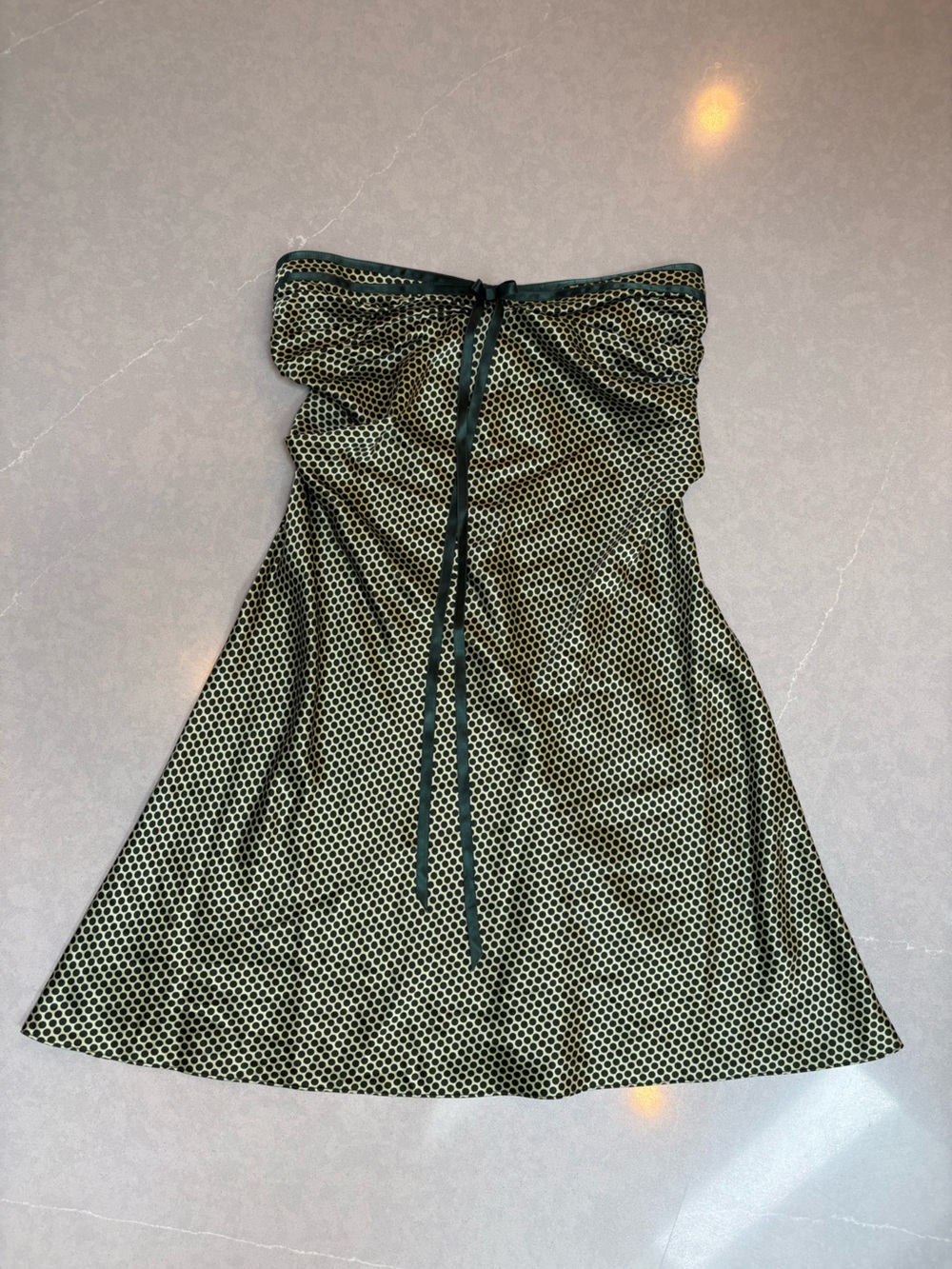 Susana Monaco Green Strapless Polka Dot Dress